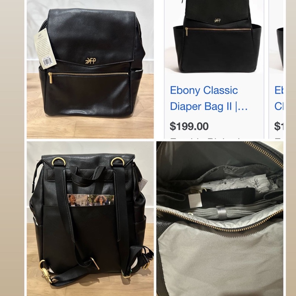 Brand new, never been used Freshly picked diaper bag in color ebony.
